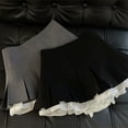 thumbnail image 2 of Mooyufon Ruffles Black Mini Skirt Women Korean Patchwork Pleated Skirts Japanese Kawaii High Waist All Match A Line Skirt New, 2 of 7