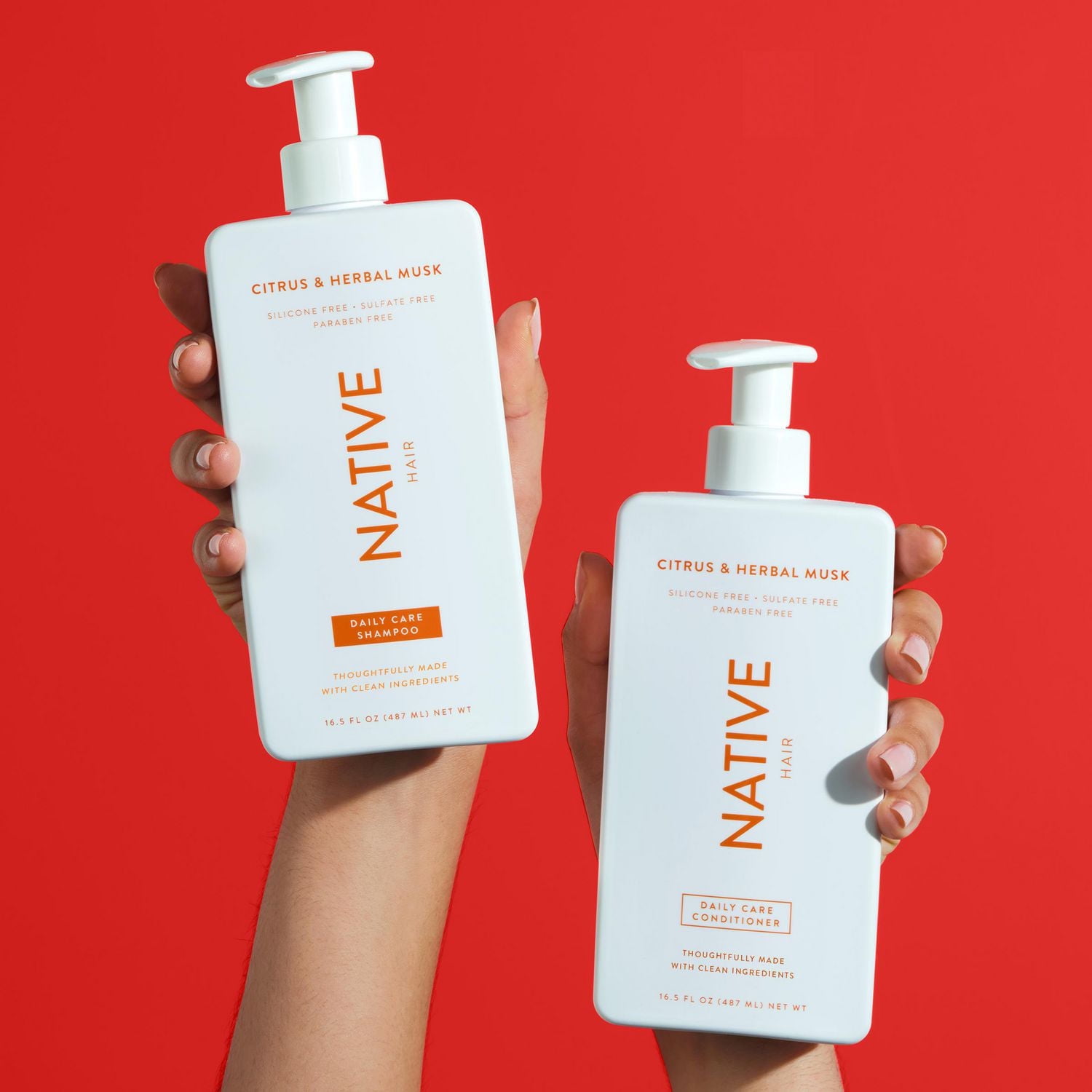 Shampooing Native Nettoyage quotidien, agrumes et musc botanique, sans sulfate ni parabènes Satellite