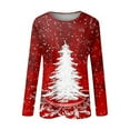 thumbnail image 2 of Christmas Sweatshirts for Women Christmas Tree Print T Shirt Long Sleeve Tops Xmas Jumper Casual Xmas Tree Graphic Sweatshirt Comfy Pullover Loose Round-Neck Blouses Ladies Xmas Holiday Costume, 2 of 5