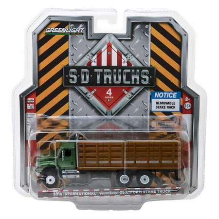 Greenlight SD Trucks: 2018 INTL Work Star Stake Truck 1/64 Scale