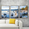 thumbnail image 2 of IDEA4WALL 3 Piece Framed Canvas Wall Art for Living Room, Bedroom Lake Tahoe Canvas Prints for Modern Home Decoration Ready to Hang, 2 of 4
