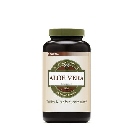 GNC Natural Brand Aloe Vera, 180 Softgels, Supports Digestive Health