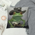 thumbnail image 2 of COMIO  Wild West Cowboy Frog Meme You Just Yee'd Your Last Haw Partner Throw Pillow Cover Decor for Western Home Living Room Decor,Frog Gifts for Frog Lovers Teen Girls Boys Teens Cowboy,, 2 of 5