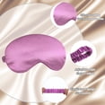 thumbnail image 3 of Uxcell Silk Sleep Mask Soft Satin Eye Protective Mask Blackout Eye Cover with Elastic Straps 2 Pack Purple, 3 of 4