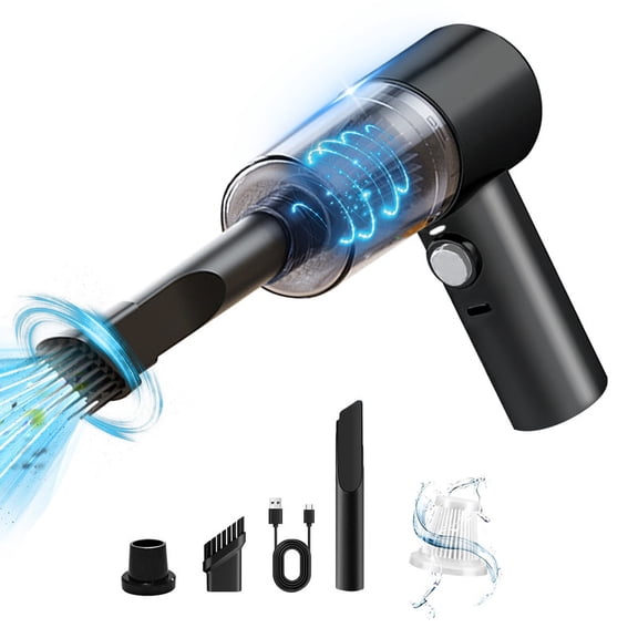 PRETXORVE Handheld Car Vacuum Cleaner Powerful Suction Small Car Vacuum Cleaner Mini Dusts Buster with USB Portable Vacuum Cleaner Black