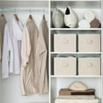 thumbnail image 2 of Storage Baskets for Shelves, Foldable Fabric Closet Storage Bins with Handles, Fabric Storage Bins Clothes Organizer, Beige Stripes, 3-Pack, Medium, 2 of 8