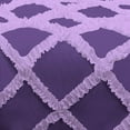 thumbnail image 4 of 3 Piece Luxury Two Tone Diamond Ruffle Pattern Comforter Set Super Soft, All Season 800 Thread Count, 100% Egyptian Cotton, Full/Queen Size Purple-Lilac Color, 4 of 4