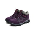 thumbnail image 1 of Avamo Bottines pour Femmes Lacées Bottes de Neige Doublure en Peluche Chaussures de Randonnée Confort Extérieur Randonnée Violet Rouge 10, 1 of 9