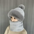 thumbnail image 1 of Gorro de mujer otoño e invierno Bufanda máscara integrada protección para los oídos gorro a prueba de viento forro polar grueso puntera cálida, 1 of 5