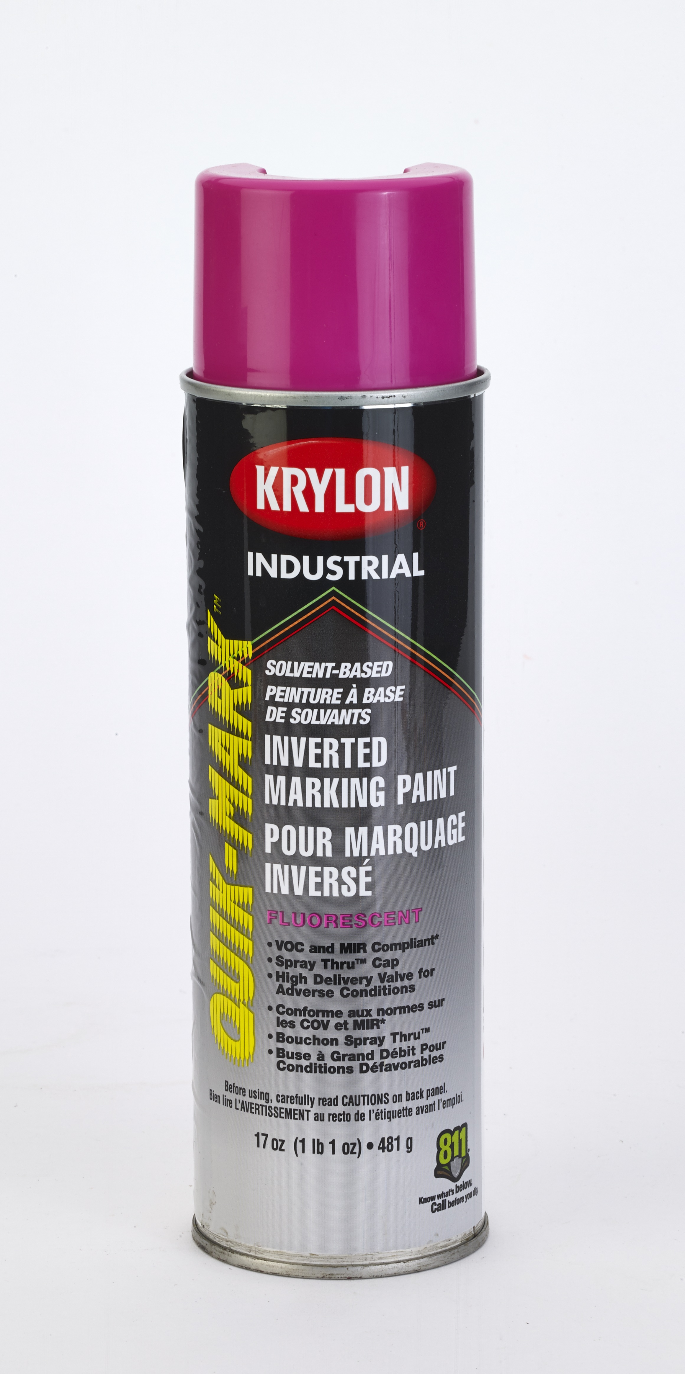 Krylon Inverted Marking Paint, 20 oz, 12 PK, S03614V Flo Neon Green