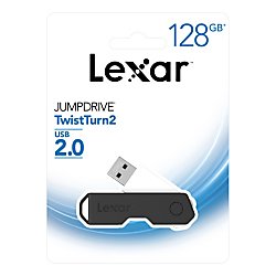 Lexar JumpDrive TwistTurn2 128GB USB Flash Drive JDTT2-128ABNABK