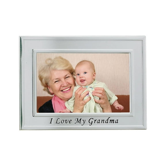 Lawrence Frames Brushed Metal 4x6 I Love Grandma Picture Frame - Sentiments Collection 506564