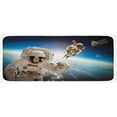 thumbnail image 1 of Outer Space Kitchen Mat, Cosmonaut Crew in Universe Astronomy Atmosphere Astral Journey Inspired Image, Plush Decorative Kitchen Mat with Non Slip Backing, 47" X 19", Blue Beige, by Ambesonne, 1 of 1