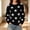 Black, variant on Knit Tops for Women Long Sleeve Shirts Crew Neck Star Print Casual Pullover Sweaters