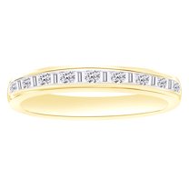 White Natural Diamond Band Ring In 14k Yellow Gold (0.25 Cttw)