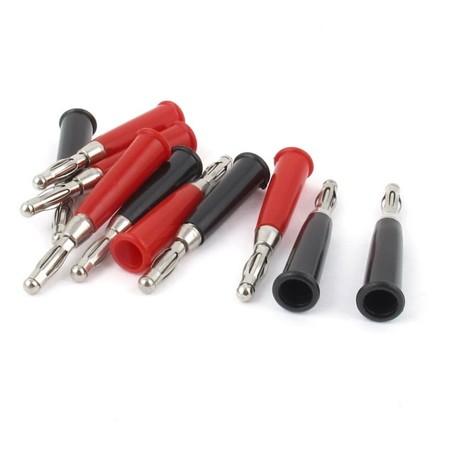 10 PCS Conector de Banana Masculino Rojo Negro de 48MM de Largo