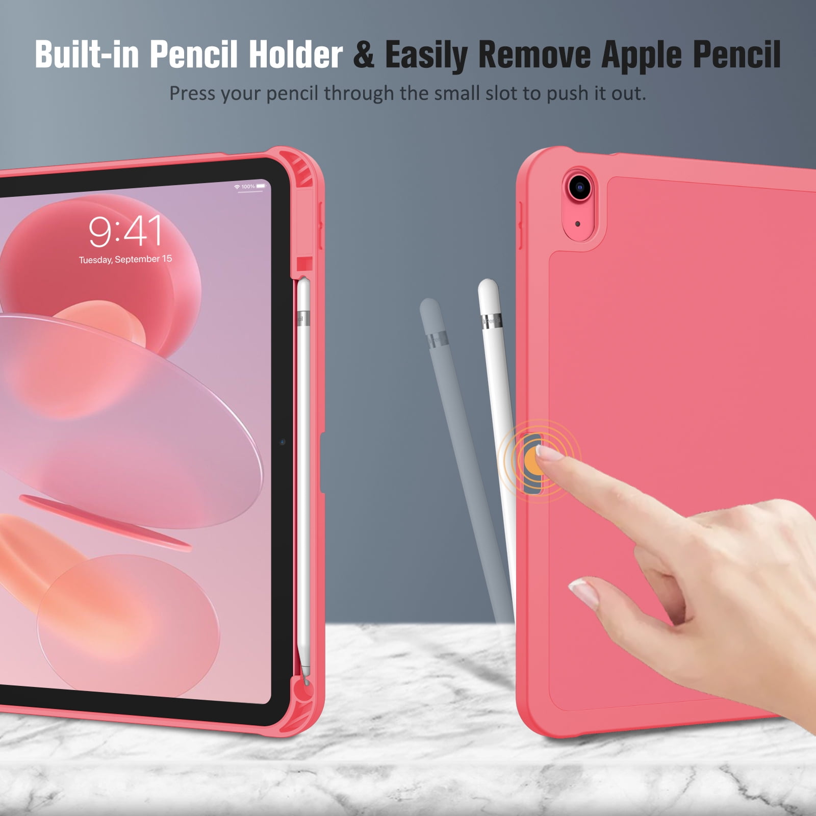 TiMOVO Coque Compatible Avec Apple IPad 11 Pouces(A16) 2025, IPad 10ème Génération 10,9 Pouces 2022 Avec Porte-Stylet, Légère & Mince Étui Arrière Translucide, Réveil/Sommeil Auto, Lavande