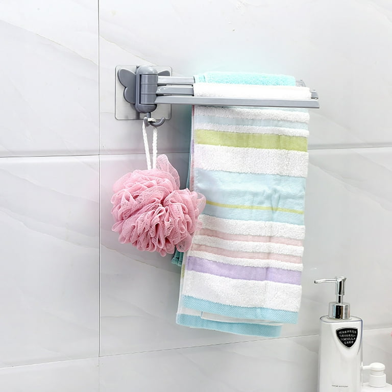 Wall Mounted Swing Towel Bar Stainless Steel Bath Towel Rod Arm,  Bathroom/kitchen Swivel Towel Rack Hanger Holder Organizer