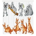 thumbnail image 3 of Ambesonne Cartoon Shower Curtain, Kangaroos Koalas, 69"Wx84"L, Brown Grey, 3 of 5