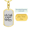 thumbnail image 3 of Let'S Talk More Hunter'S Keychain Stainless Steel or 18k Gold Dog Tag Keyring, 3 of 10