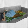 thumbnail image 6 of Duck Soft Flannel Fleece Throw Blanket, Illustration of Duck and Her Ducklings at Riverbank Tree and Grass Cartoon Style, Cozy Plush for Indoor and Outdoor Use, 60" x 80", Multicolor, by Ambesonne, 6 of 6