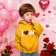 thumbnail image 5 of Sudadera con capucha y estampado de corazón de San Valentín, sudadera de manga larga para niños y niñas, chaqueta para niñas de talla mediana y grande., 5 of 7
