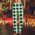 thumbnail image 2 of Men's Plaid Striped Lounge Pants Casual Comfy Pull-on Pajama Pants Straight Leg Baggy Home Sleepwear for All Seasons, 2 of 5