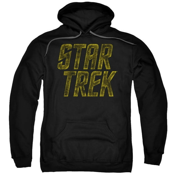 Star Trek Distressed Logo Adult Pullover Hoodie Sweatshirt Black