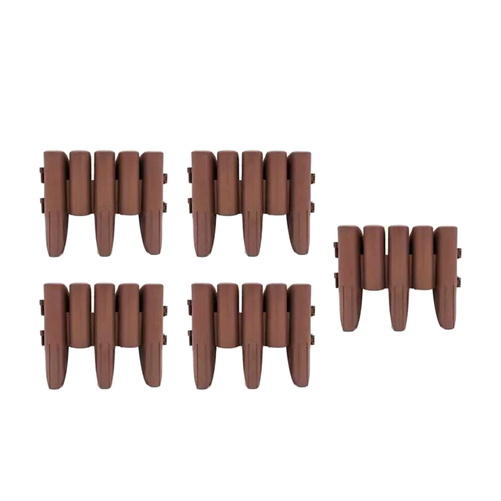 5 Piece Garden Fence Border, Reusable Edging Durable Decorative, Flower Edging for Yard Landscape Patio Outdoor Decor for Garden Path Walkway, Brown, 28cmx23cmx3.5cm