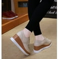thumbnail image 3 of Women's Fashion Tassels Square-Toe Lace-up Platform Wedge Oxford Shoes, 3 of 7