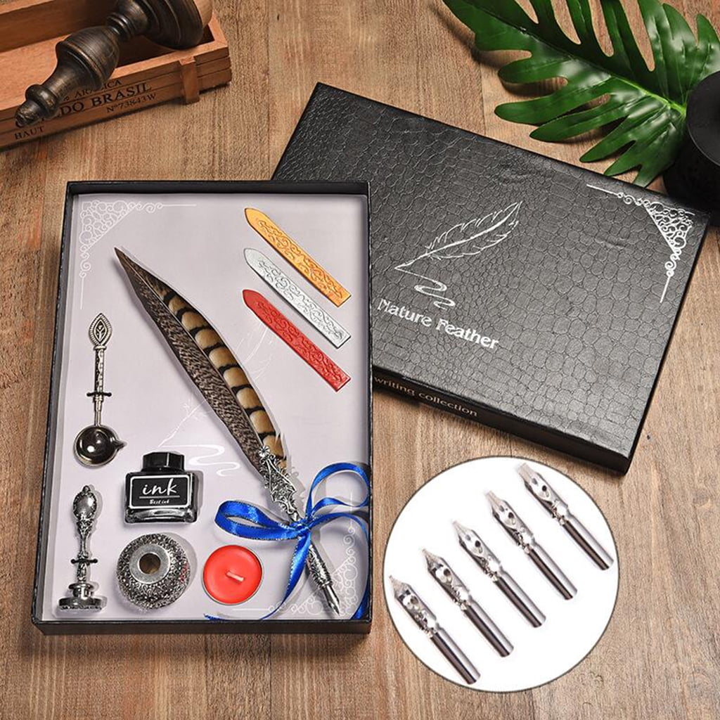 Retro Sprinkle Gold Pen Retro Quill Pen Set Calligraphy Quill Pen Kits