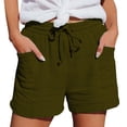 thumbnail image 5 of Seductiva Women's Original Shorts Women's Casual Solid Color Elastic Waist Cotton Linen Sports Shorts Buttocks Real Pocket Shorts Workout Comfy 1PC, 5 of 5