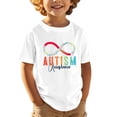 thumbnail image 3 of Baby Tees Boys Autism Awareness Print Short Sleeve Crewneck Tee Girls Tops White 5-6 Years, 3 of 5
