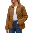 thumbnail image 2 of Women's Fashion Solid Color Long-sleeved Cotton Jacket with Buttons and Pockets, Casual Lightweight Cotton Coat Ginger XXL, 2 of 8