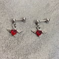 thumbnail image 5 of Steel Winged Heart Earrings Modern Minimalist Styles Ear Studs Comfortable Wear All Day Long Jewelry for Sensitive Skin, 5 of 8