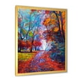 thumbnail image 2 of Designart 'Red Autumn Landscape With Little Road' Traditional Framed Art Print, 2 of 4