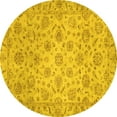 thumbnail image 1 of Ahgly Company Indoor Round Abstract Yellow Modern Area Rugs, 8' Round, 1 of 4