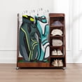 thumbnail image 2 of Danolapsi Golf Bag Organizer for Garage, Premium Wooden Golf Clubs Storage Rack Fit 2 Golf Bags, Golf Trunk Organizer for Car Garage Club Shed Basement, 2 of 9
