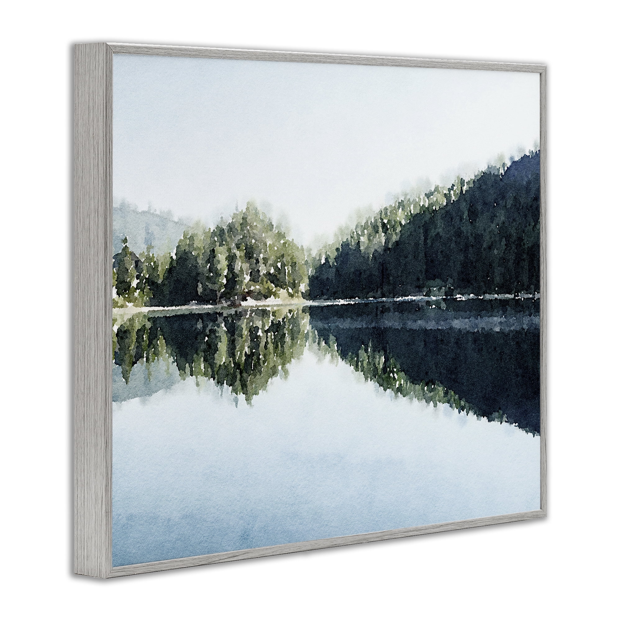 Stupell Industries Blue Lake Reflections Gray Framed Giclee Art, design by Kim Curinga