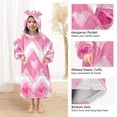 thumbnail image 3 of FORMRS Wearable Blanket Hoodie with Sleeves for Kids Cozy Flannel Sweatshirt, Heart Geometric, 3 of 7