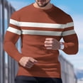 thumbnail image 4 of S-5X Mens Big & Tall Sweatshirts Plus Size Waffleknit Long Sleeve Shirts Color Block Stretchy Pullover Crewneck Going-Out Loungewear Sweatshirt Tops, 4 of 5