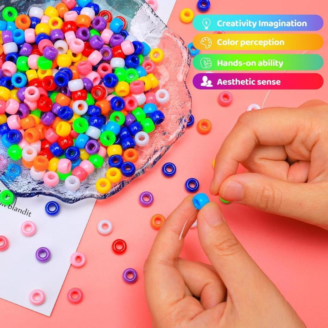 Pony Bead Jewelry Making Kit 18 Multi-colored 3200pcs
