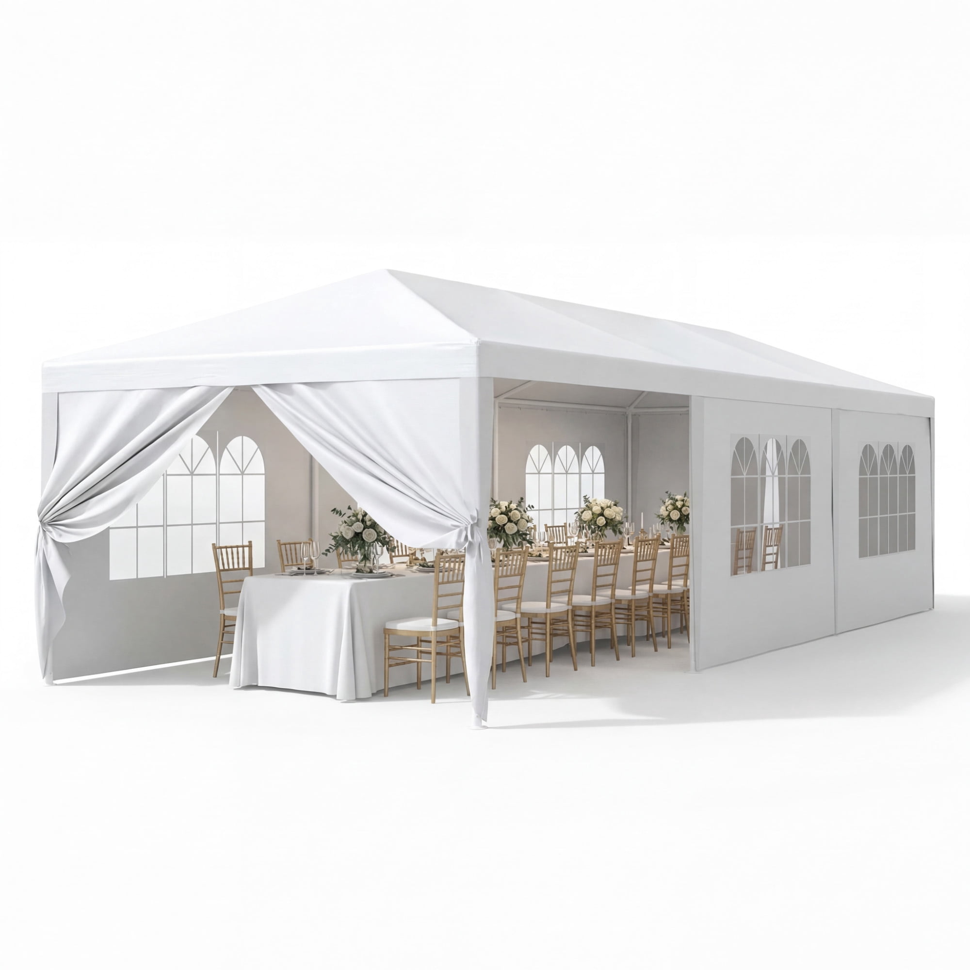 Patiowell 10x30 FT Outdoor Party Tent, Heavy Duty Wedding Canopy with 8 Removable Sidewalls, Large Gazebo for Patio Camping, BBQ Shelter & Commercial Carport