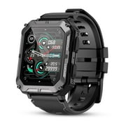 Smatis Military Smart Watches for Men IP68 Waterproof Rugged Bluetooth Call(Answer/Dial Calls) 1.83'' Tactical Fitness Watch Tracker for Android iOS Outdoor Sports(Black)