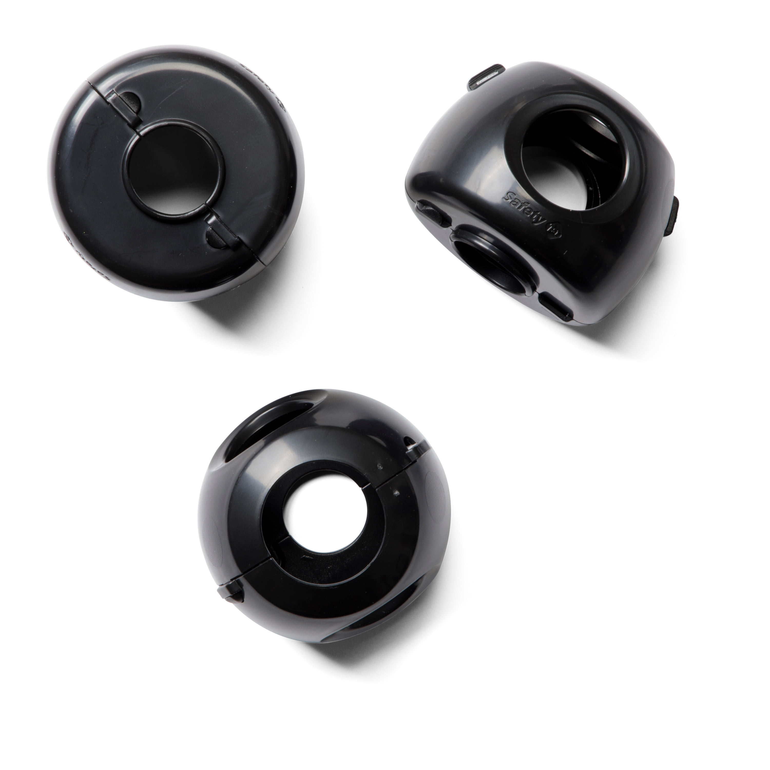 Safety 1st Parent Grip Door Knob Covers for Childproofing, Black, 3 Pack