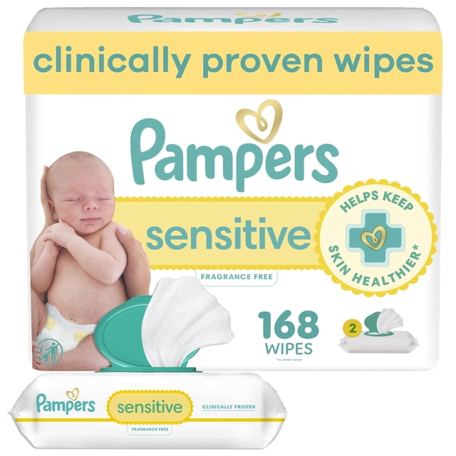 Pampers Sensitive Wipes 3x Travel Pack 168 Count