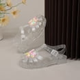 thumbnail image 4 of Staki Jelly Sandals for Girls Closed Toe Summer Dress Shoes Water Beach Flat Princess Jelly Sandals(White,9.5 Toddler), 4 of 6