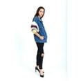 thumbnail image 2 of Womens Denim Jacket with Crochet knit sleeves, 2 of 4
