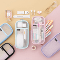 thumbnail image 5 of Grid Mesh Pencil Bag Clear Simple Stationery Organizer Multi-Color Pen Marker Pouch for Adults Office Business, 5 of 5