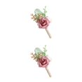 thumbnail image 3 of Jumpingount Pin de ojal de boda de apariencia realista para novio y padrino de boda, camafeo Artificial marrón Marrón camafeo 2piezas, 3 of 6